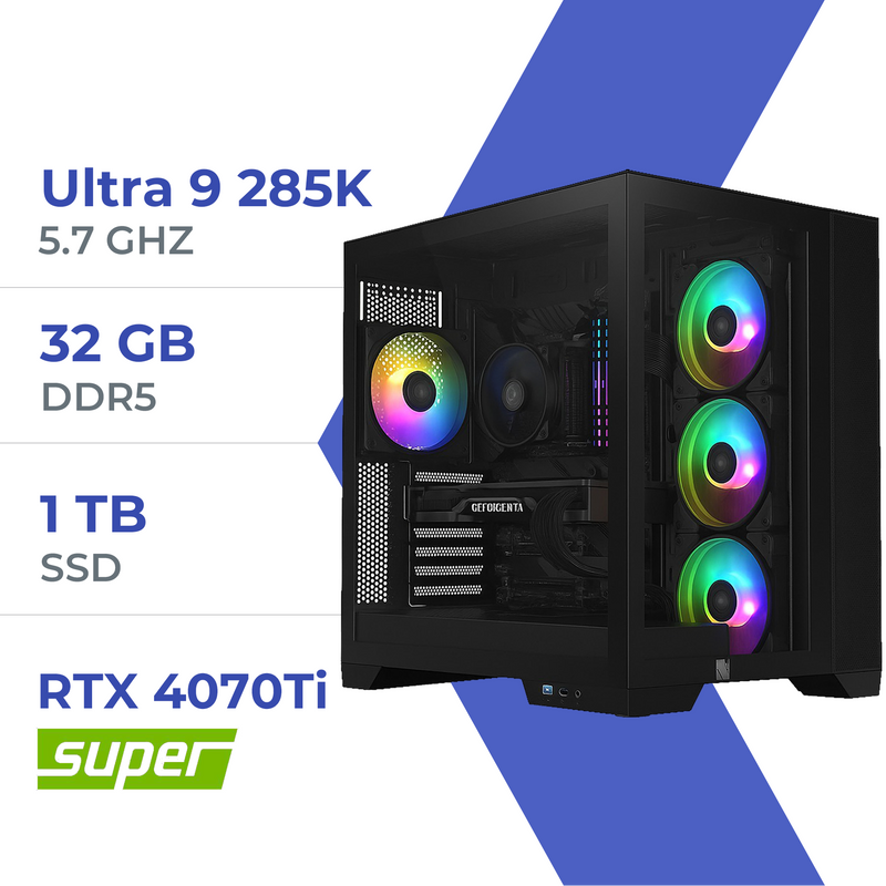 PC Gamer Techspace Ultra 9 285K/1TB SSD/32GB/RTX 4070Ti SUPER