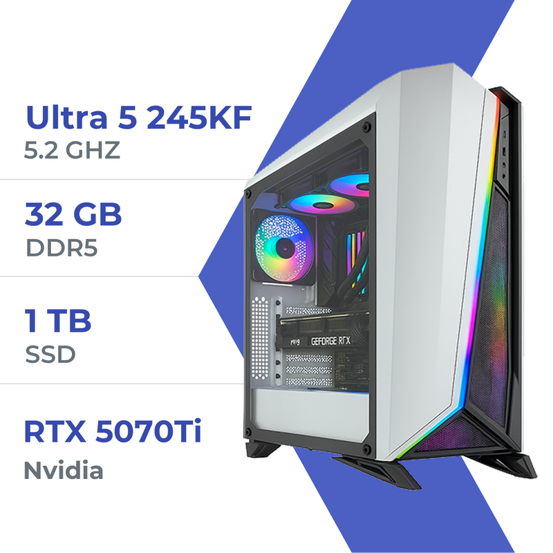 PC Gamer Techspace Ultra 5 245KF/1TB SSD/32GB/RTX 5070Ti