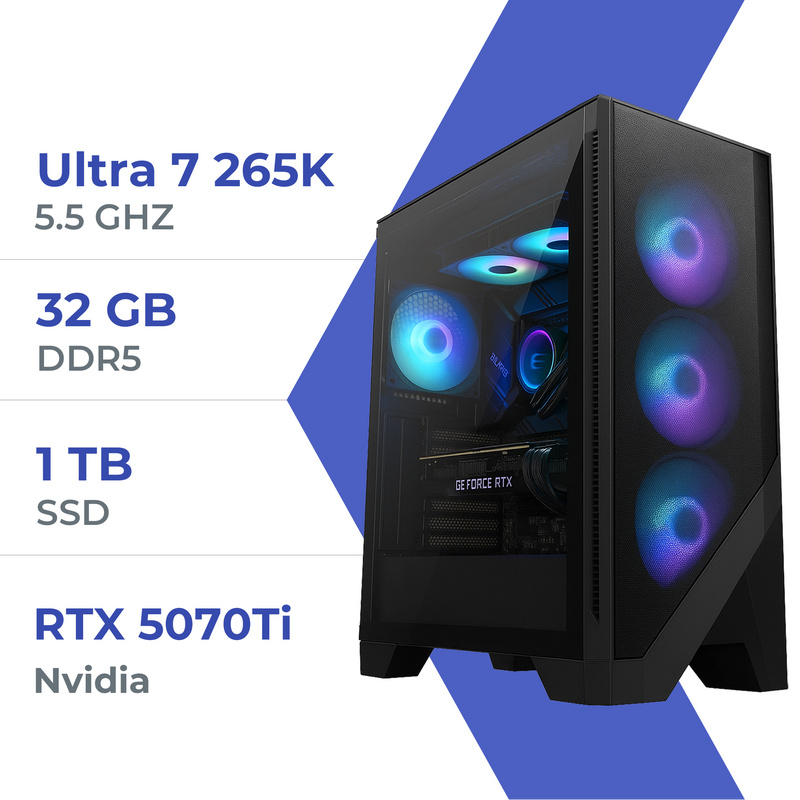 PC Gamer Techspace Ultra 7 265K/1TB SSD/32GB/RTX 5070Ti