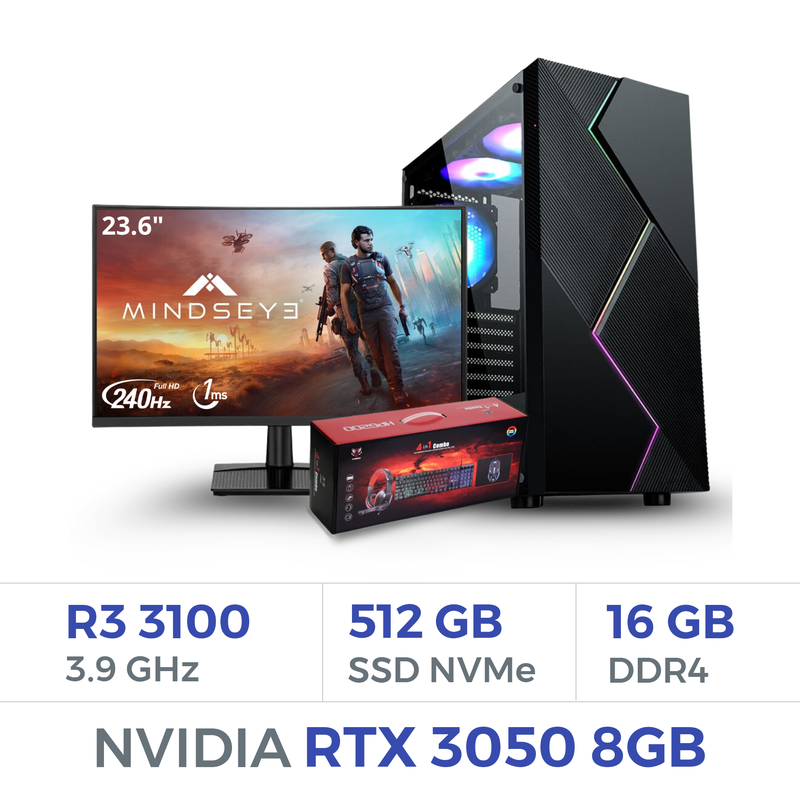 Setup Complet Techspace Ryzen 3 3100/512 GB SSD/16GB/RTX 3050 8GB