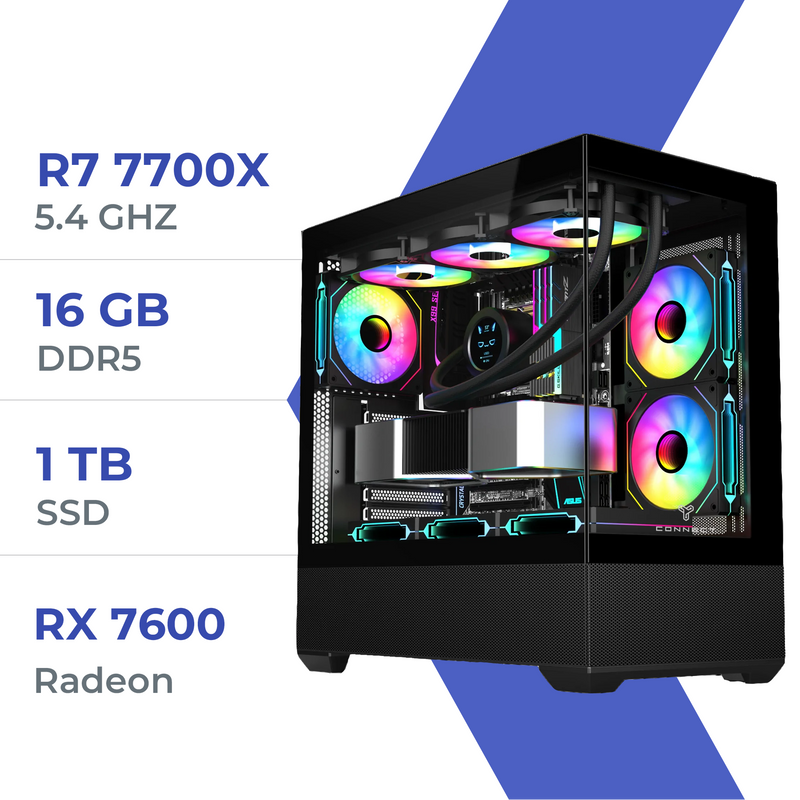 PC Gamer Techspace R7 7700X/1TB SSD/16GB/RX 7600