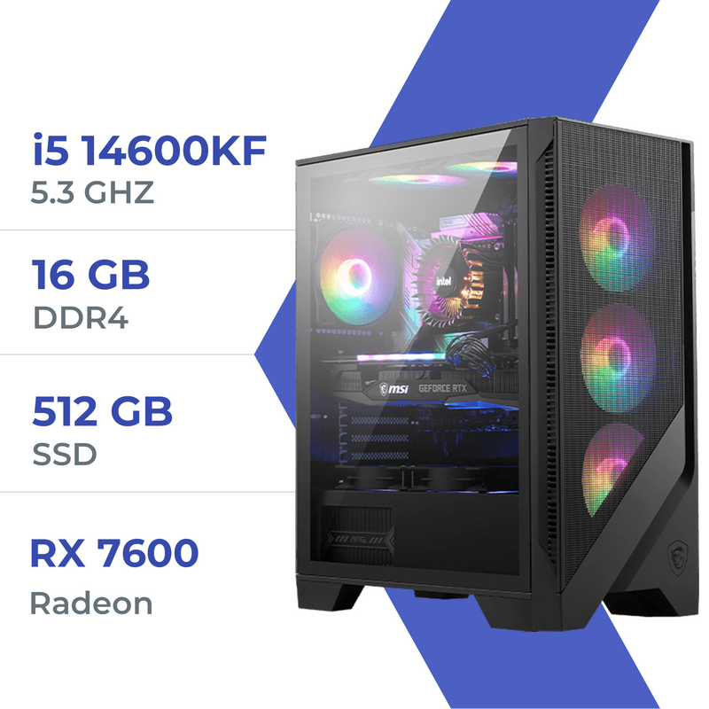 PC Gamer Techspace i5 14600KF/500GB SSD/16GB/RX 7600