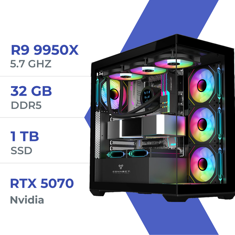 PC Gamer Techspace Ryzen 9 9950X/1TB SSD/32GB/RTX 5070