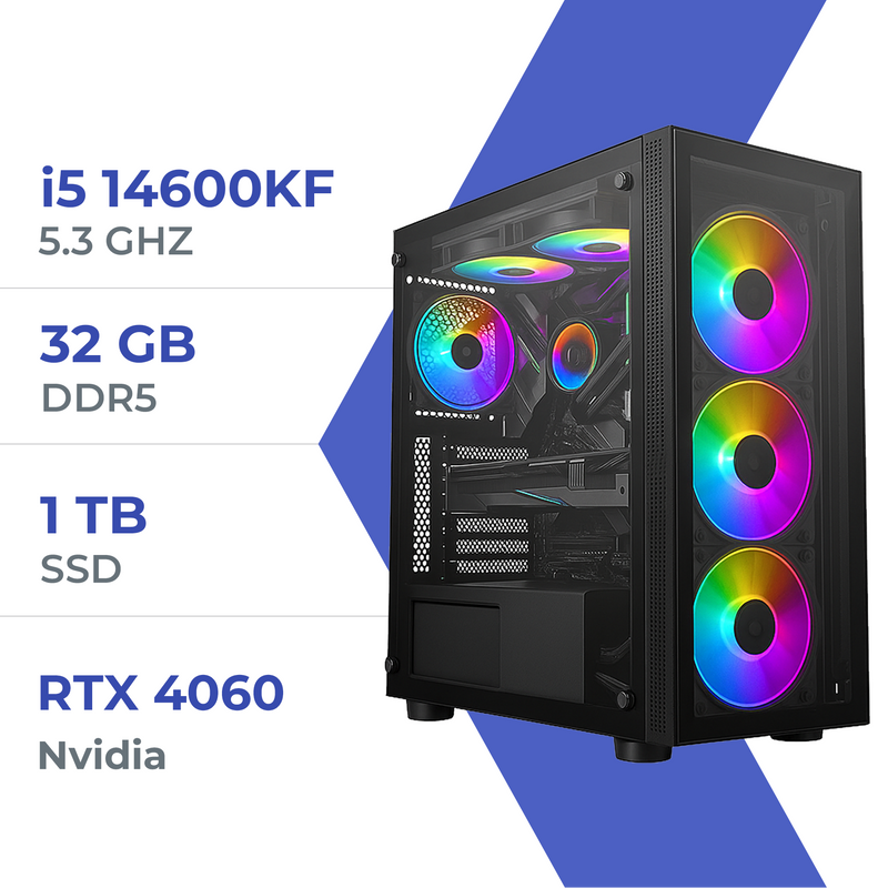 PC Gamer Techspace i5 14600KF/1TB SSD/32GB/RTX 4060