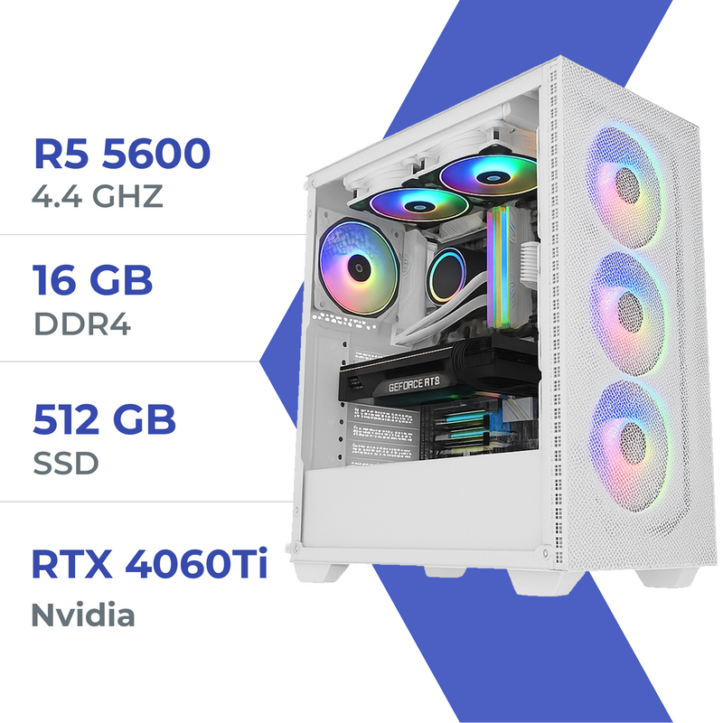 PC Gamer Techspace Ryzen 5 5600/500GB SSD/16GB/RTX 4060Ti