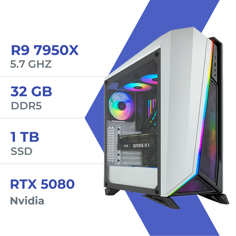 PC Gamer Techspace R9 7950X /1TB SSD/32GB/RTX 5080