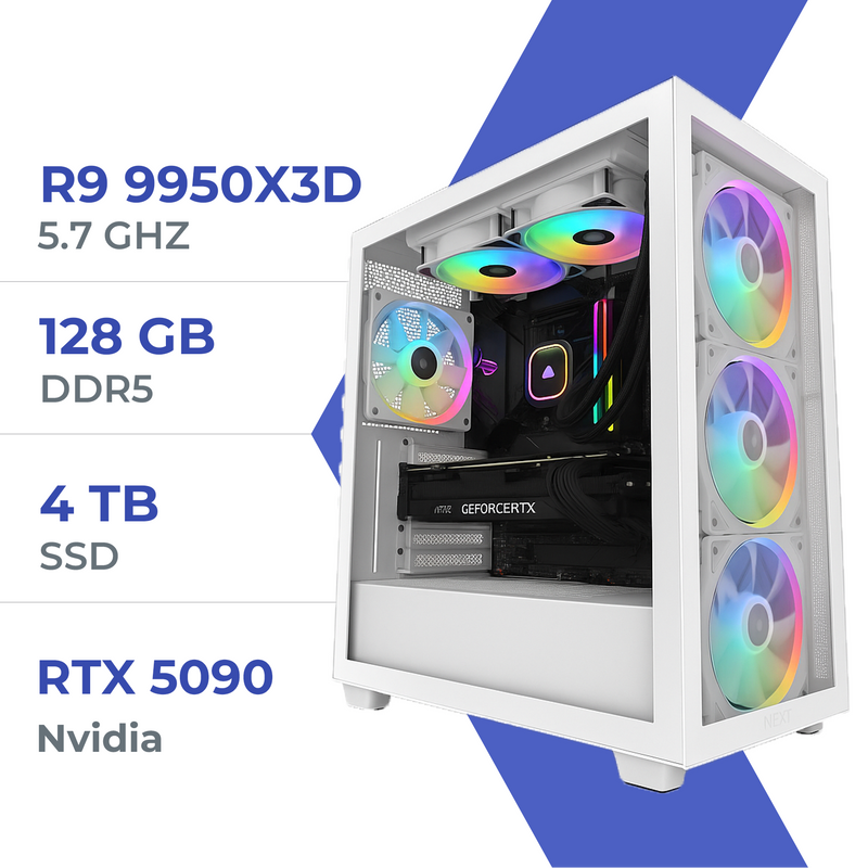PC Gamer Techspace Ryzen 9 9950X3D/4TB SSD/128GB/RTX 5090