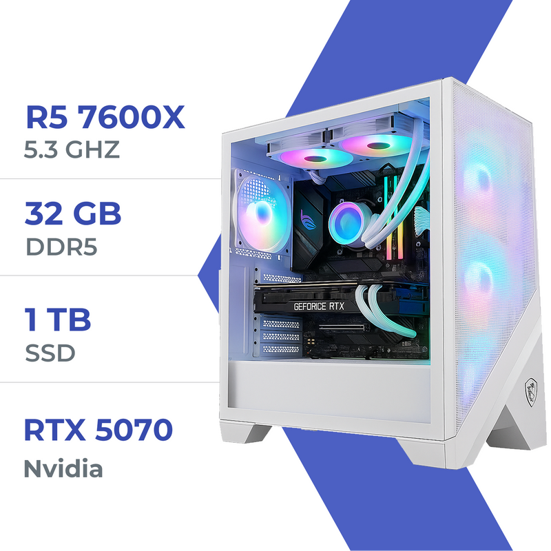 PC Gamer Techspace R5 7600X/1TB SSD/32GB/RTX 5070