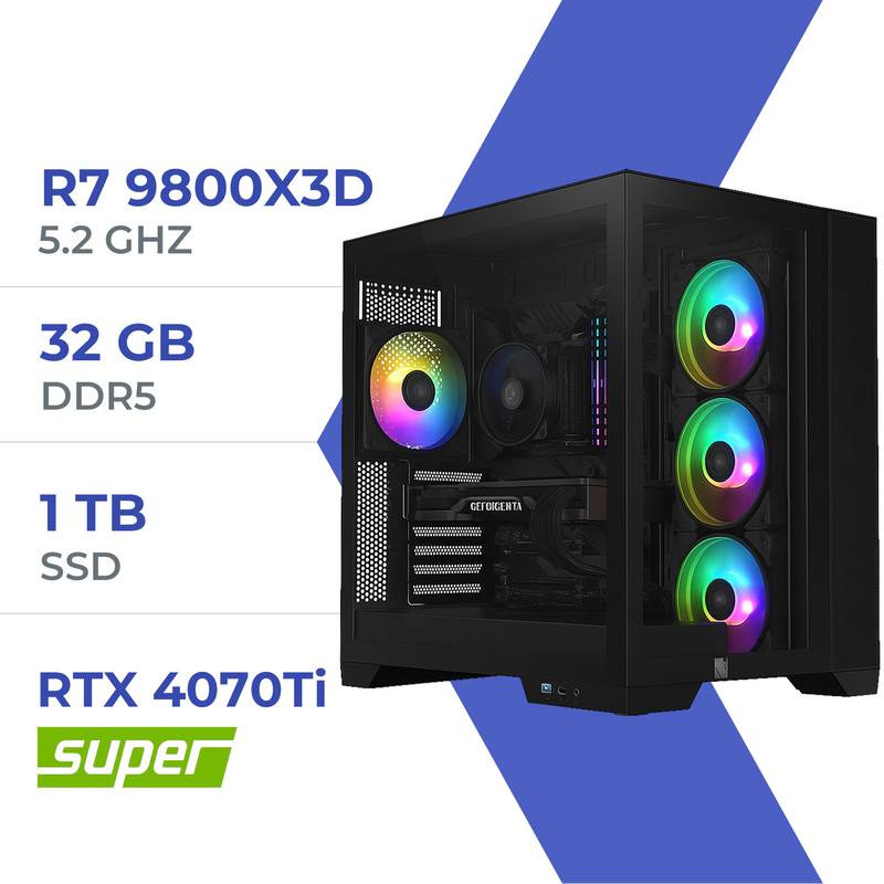 PC Gamer Techspace R7 9800X3D /1TB SSD/32GB/RTX 4070Ti Super