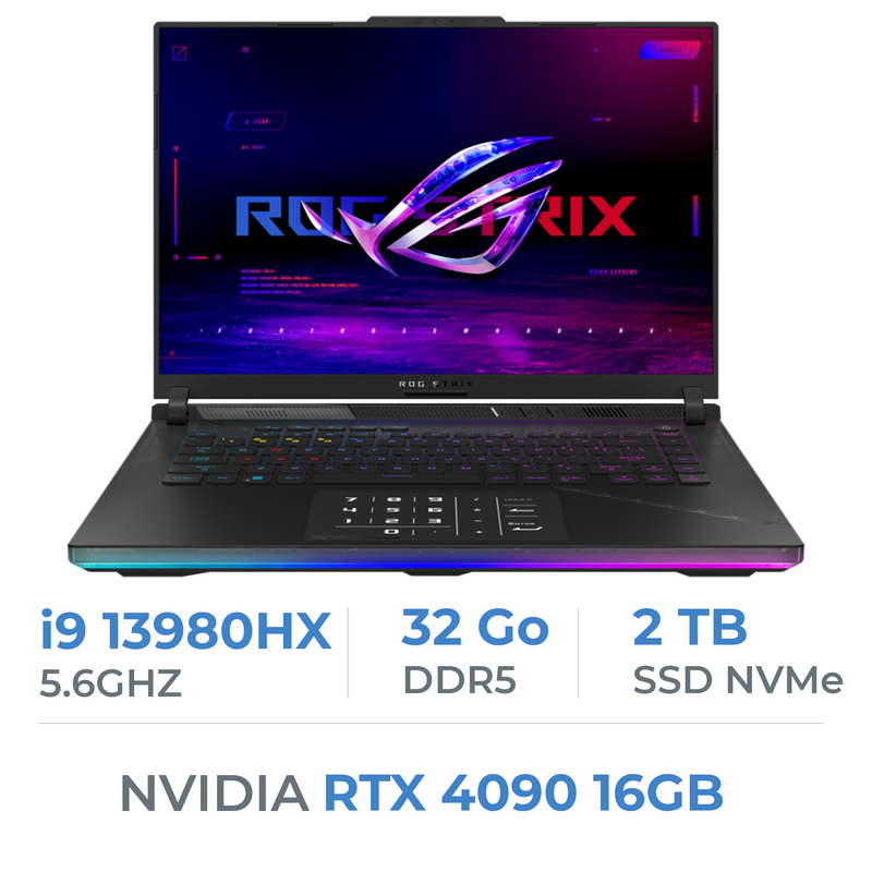 ASUS ROG Strix Scar 16 2023 G634JY-NM014W Intel Core i9-13980HX/32GB/2TB SSD/RTX4090/16" Prix Maroc