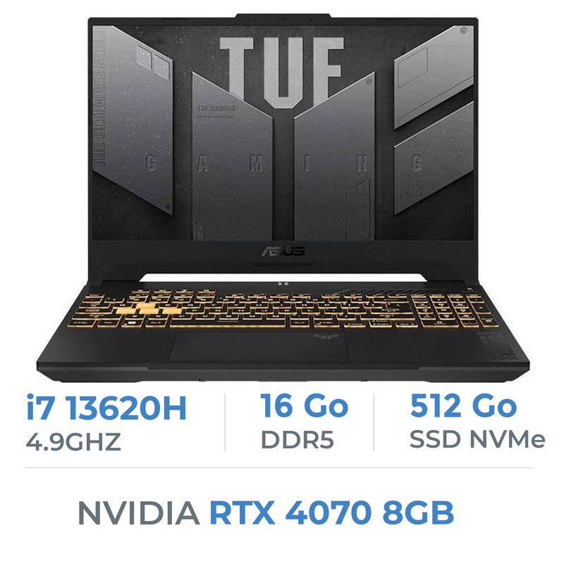 ASUS TUF Gaming F15 FX507VI 2024 i7-13620H/16GB DDR5/512GB SSD/RTX 4070/15.6″ Maroc Prix