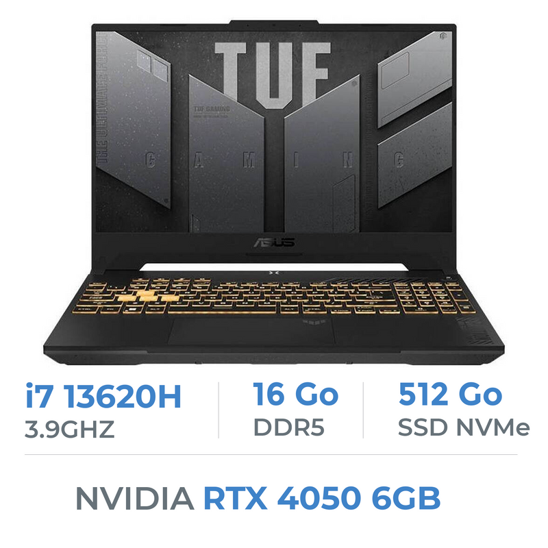 ASUS TUF Gaming F15 FX507VU 2024 i7-13620H/16GB DDR5/512GB SSD/RTX 4050/15.6″ Prix Maroc