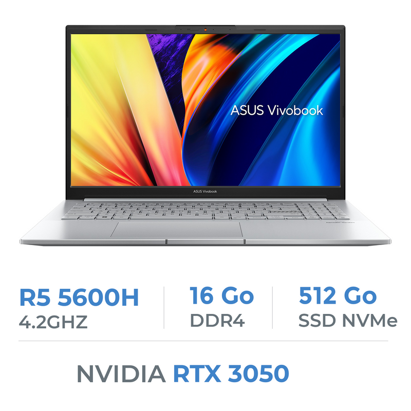 ASUS Vivobook Pro 15 M6500QC R5 5600H/16GB/512GB SSD/RTX 3050 Prix Maroc