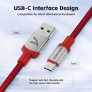 ATTACK SHARK C01 Pro Câble spiralé USB C (Red) Casablanca