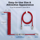 ATTACK SHARK C01 Pro Câble spiralé USB C (Red) Casa