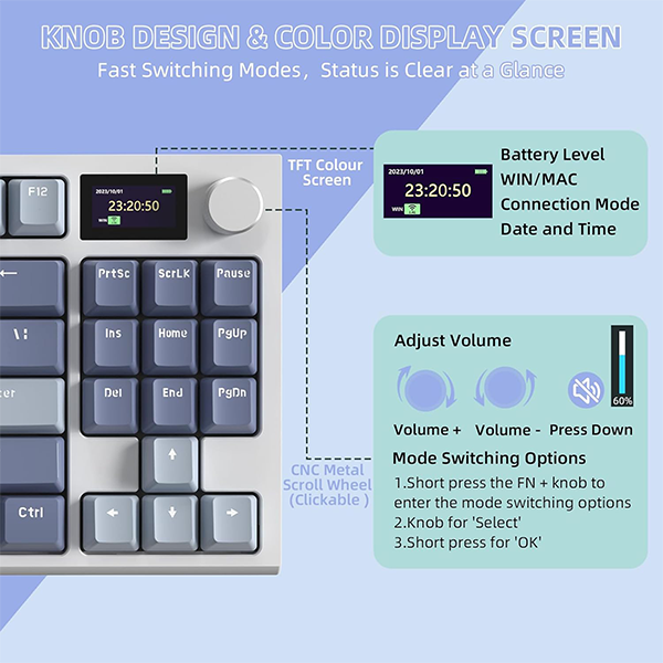 ATTACK SHARK K86 Lavender Blue (Blue Whale Switch) Prix Maroc