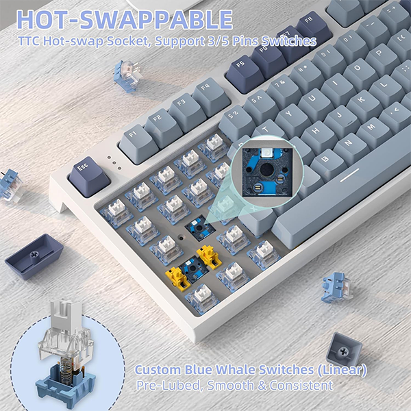 ATTACK SHARK K86 Lavender Blue (Blue Whale Switch) Casa