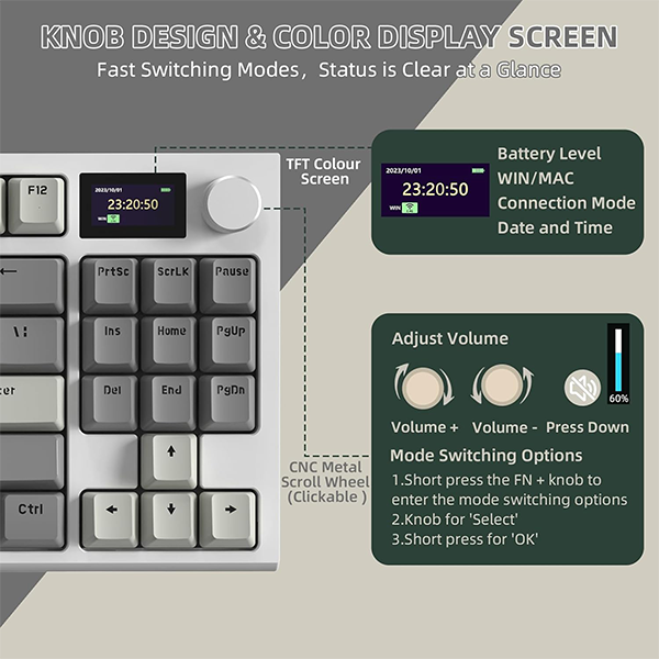 ATTACK SHARK K86 Business Grey (Blue Whale Switch) Prix Maroc