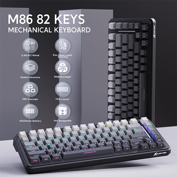 ATTACK SHARK M86 Moon night (Blueberry Switch) Casablanca