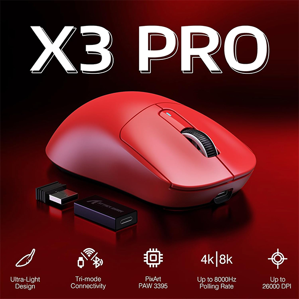 ATTACK SHARK X3 Pro (Red) Casablanca