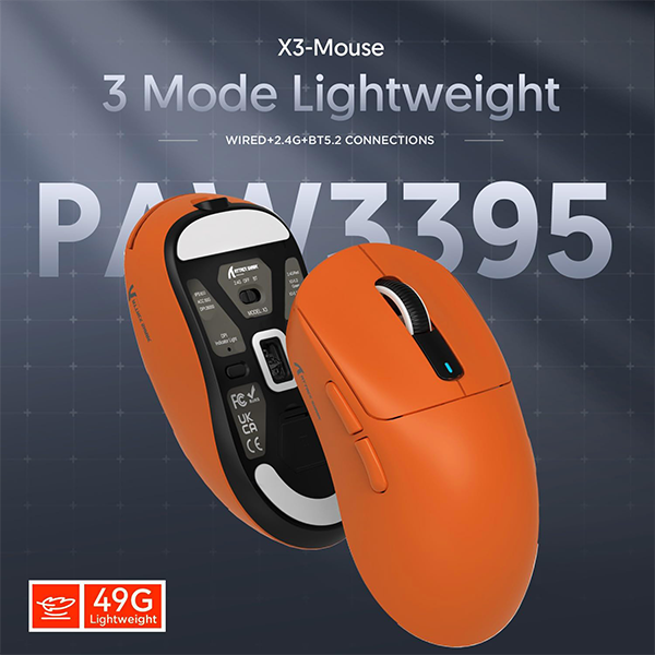ATTACK SHARK X3 (Orange) Maroc