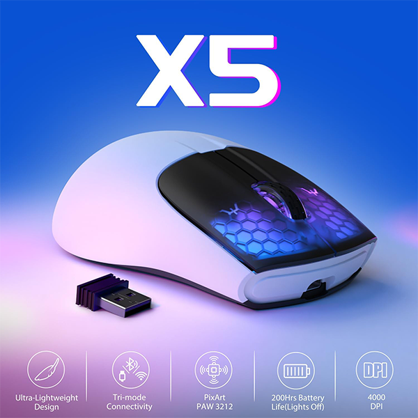 ATTACK SHARK X5 (White&Black) Casablanca