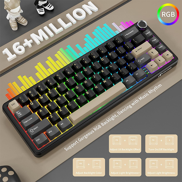 ATTACK SHARK X66 Star Black (Blueberry Switch) Maroc