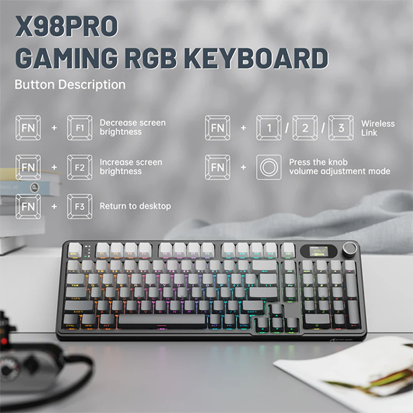 ATTACK SHARK X98Pro Moon night (Blueberry Switch) Maroc