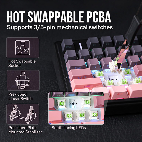 AULA F75 Gradient Pink (Reaper Switch) Casa