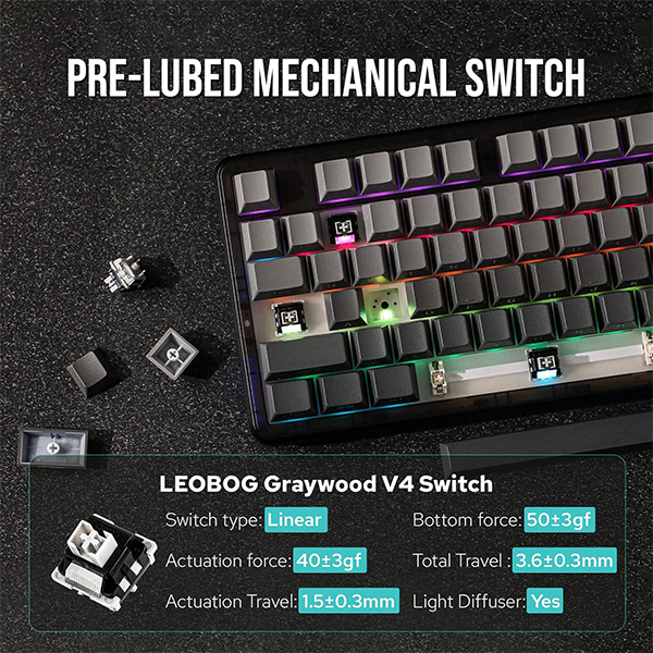 AULA F87 PRO Gradient Gray (Graywood V4 Switch) Maroc