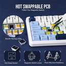 Ajazz ak680 max Blue White (Magnetic Switch) Wired Maroc