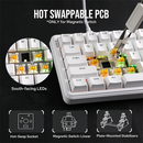 Ajazz ak680 max white (Magnetic Switch) Wired Maroc