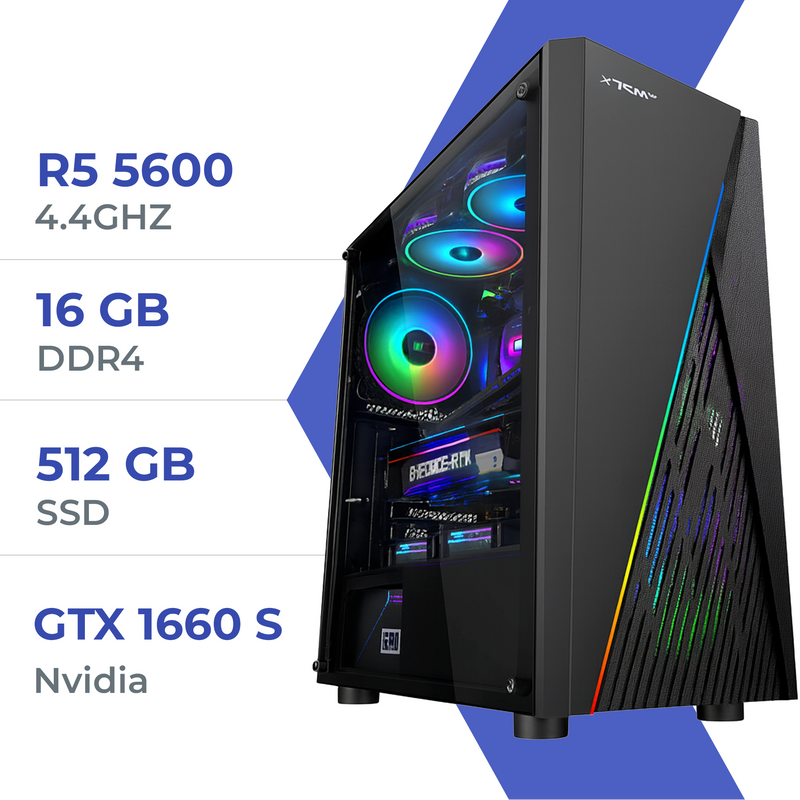PC Gamer Techspace Ryzen 5 5600/512GB SSD/16GB/GTX 1660 Super