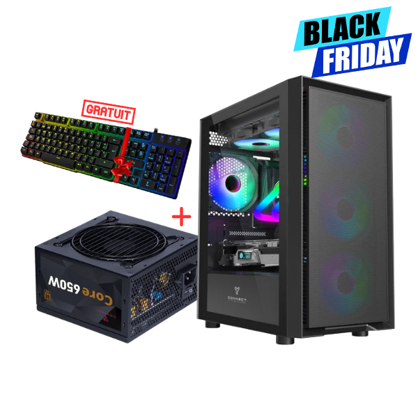CONNECT AIRBOOST ARGB + CONNECT PSU 650W + Clavier Energy Sistem ESG K2 GIFT