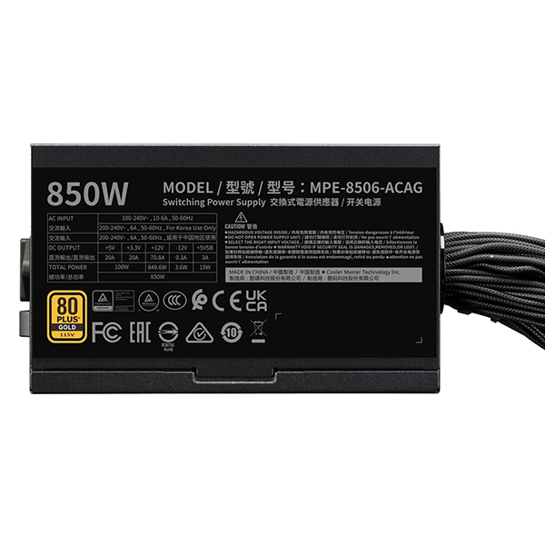 Cooler Master MWE Gold 850 V3 ATX 3.1 80PLUS GOLD 850W Casa