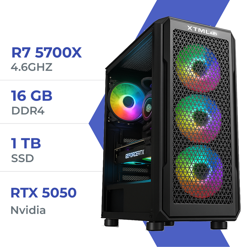 PC Gamer Techspace  R7 5700X/1TB SSD/16GB/RTX 5050