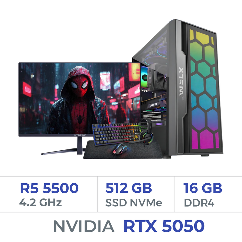 Setup Complet Techspace Ryzen 5 5500/512 GB SSD/16GB/RTX 5050 8G