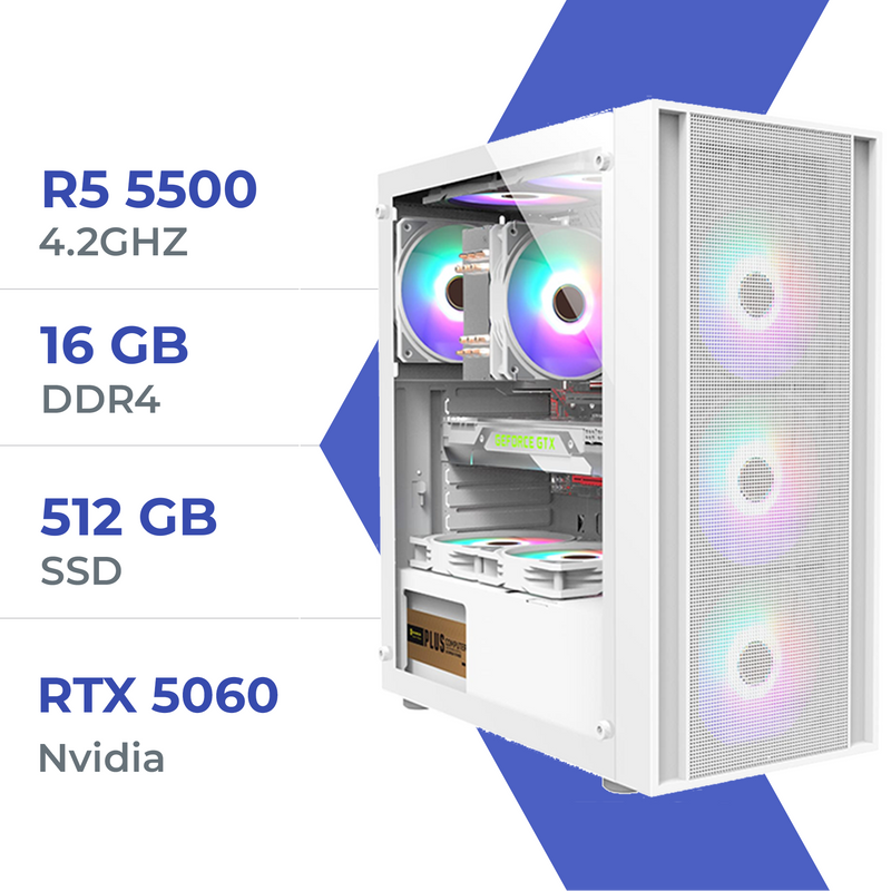 PC Gamer Techspace Ryzen 5 5500/512GB SSD/16GB/RTX 5060