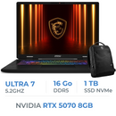 MSI CROSSHAIR 17 HX-AI-D2XWGKG-044MA/Ultra 7-255HX/16GB DDR5/1TB SSD/RTX 5070/17" 240Hz Prix Maroc