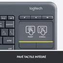 Logitech Wireless Touch Keyboard K400 Plus (Noir) Maroc