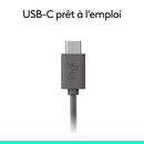 Logitech Headset H390 USB-C Black Maroc