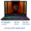 MSI Cyborg 15 B13WEKG-834XMA i7-13620H/16GB DDR5/512GB SSD/RTX 5050 8GB/15.6" 144Hz/FreeDos Prix Maroc