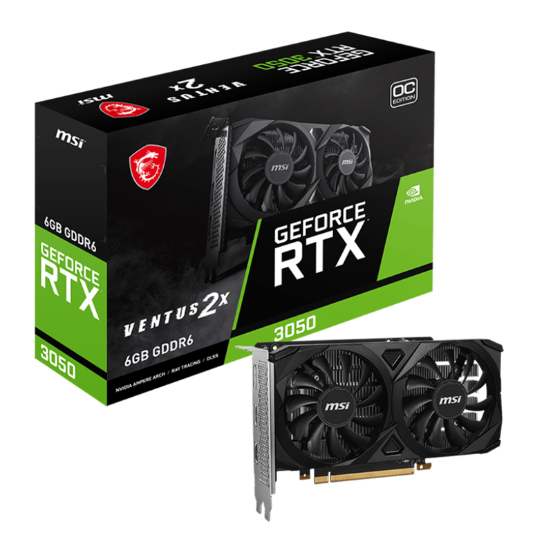 MSI GeForce RTX 3050 VENTUS 2X OC 6GB GDDR6 Prix Maroc