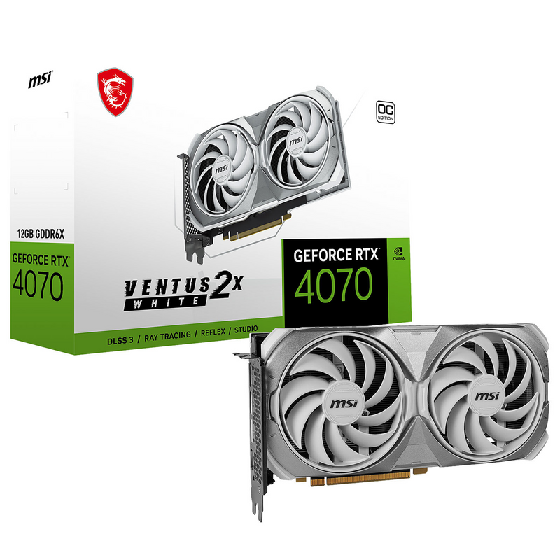 MSI GeForce RTX 4070 VENTUS 2X WHITE 12G OC Prix Maroc