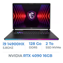 MSI Raider HX 14VIG-249ES i9-14900HX/128GB/2TB SSD/RTX4090 16GB/ 18" 120Hz IPS Prix Maroc