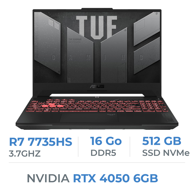 ASUS TUF A15 TUF507NU AMD Ryzen R7 7735HS/16GB DDR5/512GB SSD/RTX4050 6GB/15.6'' 144Hz