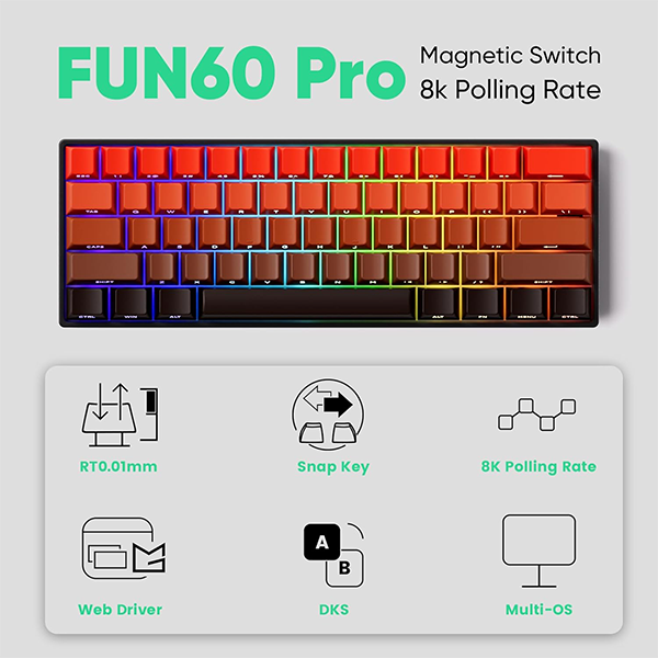 MonsGeek FUN60 Pro RED (Magnetic Switch) Casablanca