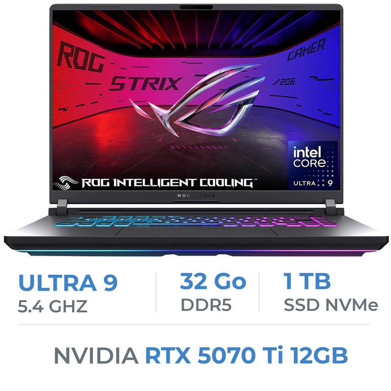 ASUS ROG STRIX G16 G615LR-RV286W Intel Ultra 9 275HX/32GB DDR5/1TB SSD/RTX 5070 Ti 12GB/16" 165Hz/Win11 Prix Maroc