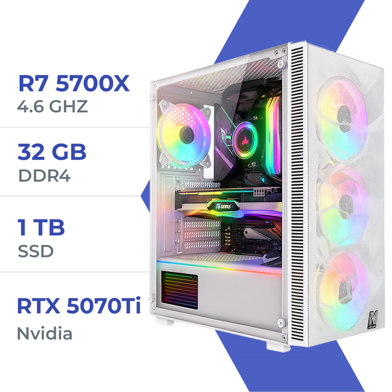 PC Gamer Techspace  R7 5700X/1TB SSD/32GB/RTX 5070 Ti