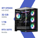 PC Gamer Techspace  R7 5700X/1TB SSD/32GB/RTX 5070